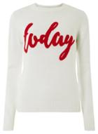 Dorothy Perkins White 'today' Slogan Jumper