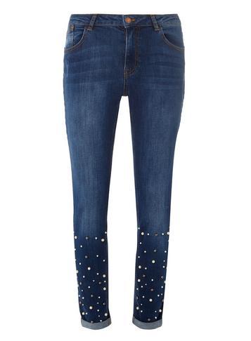 Dorothy Perkins Indigo 'harper' Pearl Embellished Jeans