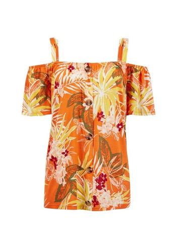 Dorothy Perkins Tropical Soft Cold Shoulder Top