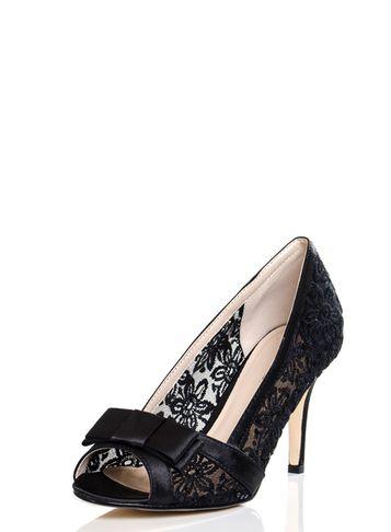 Dorothy Perkins *quiz Black Sequin Lace Court Shoes