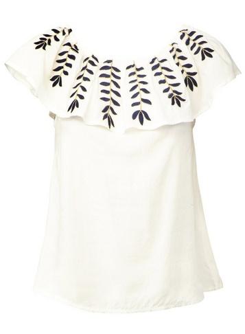 *izabel London Cream Frill Neck Top