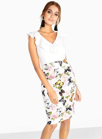 Dorothy Perkins *paper Dolls Cream Butterfly Print