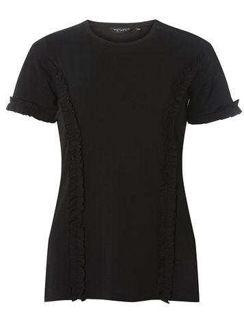 Dorothy Perkins Black Frill Short Sleeve T-shirt