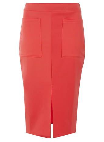 Dorothy Perkins Coral Split Front Tube Skirt