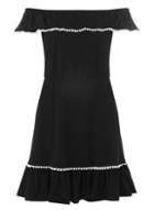 Dorothy Perkins Black Pom Pom Bardot Dress