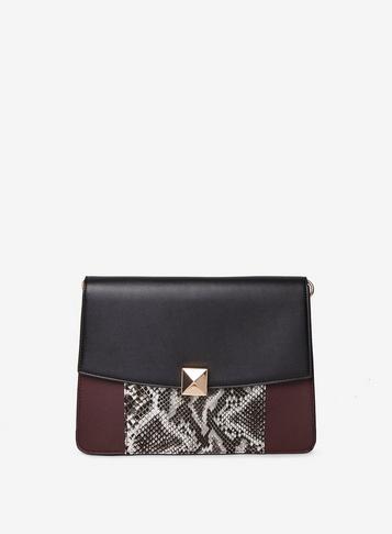 Dorothy Perkins Burgundy Square Lock Shoulder Bag