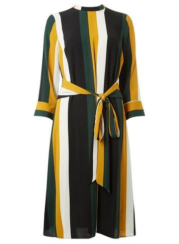 Dorothy Perkins *tall Multi Colour Stripe Tie Waist Midi Skater Dress