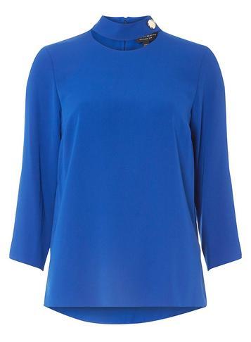 Dorothy Perkins Cobalt Button Choker Top