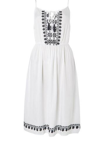 Dorothy Perkins *dp Beach White And Navy Tassel Trim Maxi Dress
