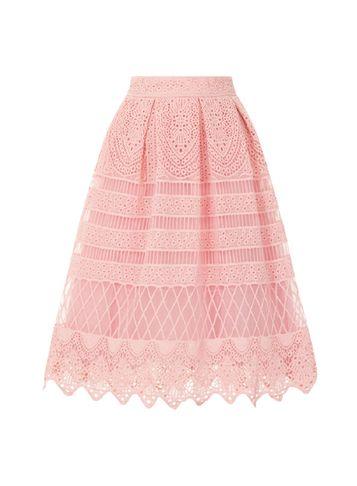 Dorothy Perkins *chi Chi London Pink Crochet Midi Skirt