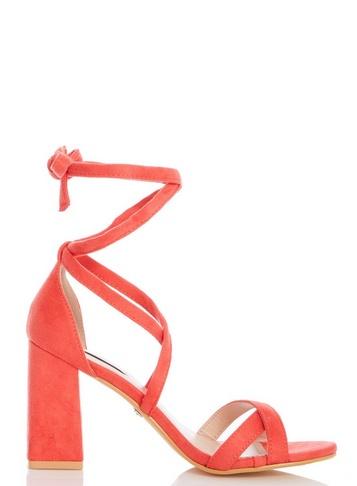 *quiz Coral Tie Up Block Heel Sandals