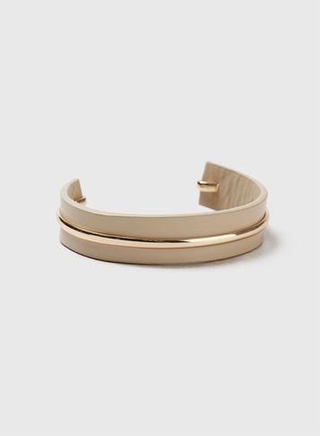Dorothy Perkins Cream Leather Bangle