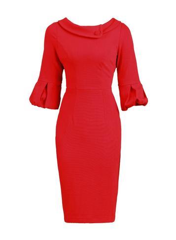 Dorothy Perkins *jolie Moi Red Bell Sleeve Bodycon Dress