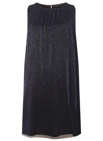 Dorothy Perkins *billie & Blossom Curve Navy Plisse Trapeze Dress