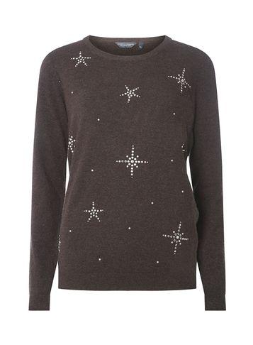 Dorothy Perkins *tall Grey Snowflake Embellished Jumper