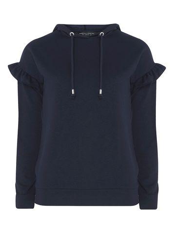 Dorothy Perkins Navy Ruffle Sleeve Hoodie
