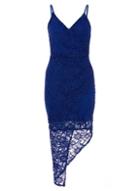 *quiz Blue Lace Wrap Front Dress