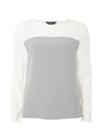 Dorothy Perkins Grey And Ivory Zip Side Top