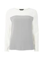 Dorothy Perkins Grey And Ivory Zip Side Top