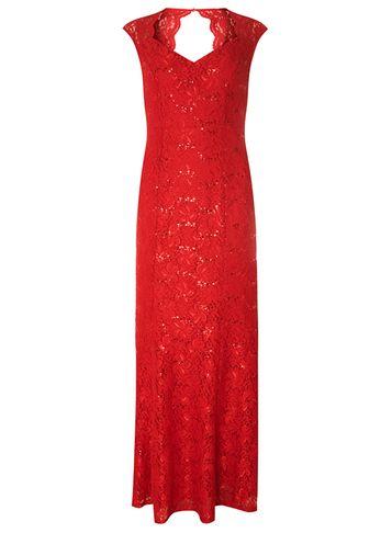 Dorothy Perkins *scarlett B Georgia Red Lace Maxi Dress