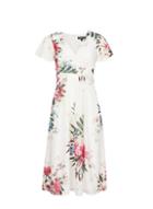 *billie & Blossom Ivory Floral Print Wrap Midi Dress