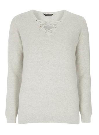 Dorothy Perkins Grey Tie Front Jumper