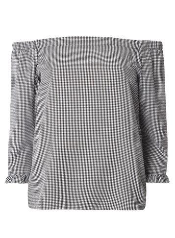 Dorothy Perkins Black Gingham Bardot Top