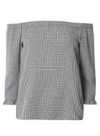 Dorothy Perkins Black Gingham Bardot Top