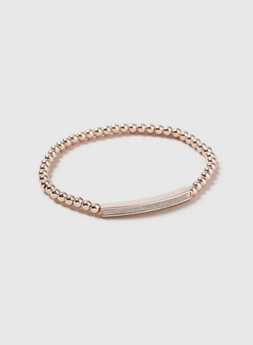 Dorothy Perkins Rose Gold Glitter Bar Wristwear