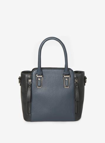 Dorothy Perkins Navy And Black Hardware Mini Tote Bag