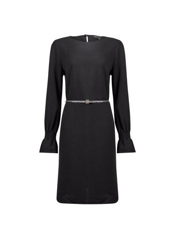 Dorothy Perkins *black Shirred Cuff Dress