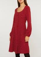 Dorothy Perkins *tall Red Spot Print Skater Dress