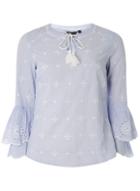 Dorothy Perkins Chambray Broderie Boho Top