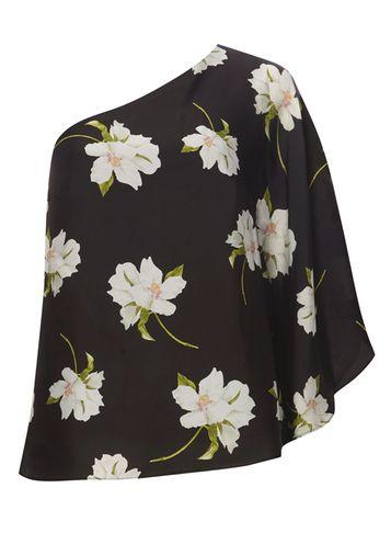 Dorothy Perkins Black Lily Floral One Shoulder Top