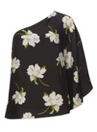 Dorothy Perkins Black Lily Floral One Shoulder Top