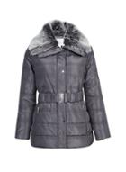 Dorothy Perkins Petite Charcoal Short Padded Jacket