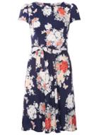 Dorothy Perkins *billie & Blossom Navy Floral Print Skater Dress