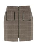 Dorothy Perkins Grey Check A-line Mini Skirt