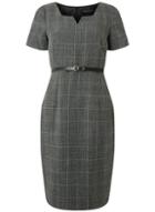 Dorothy Perkins Grey Checked Notch Neck Shift Dress