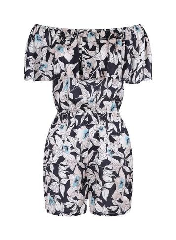 Girls On Film *girls On Film Black Floral Print Playsuit