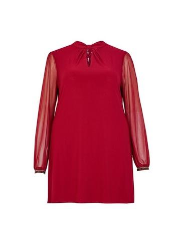 *billie & Blossom Curve Wine Knot Neck Shift Dress