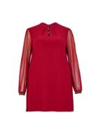 *billie & Blossom Curve Wine Knot Neck Shift Dress