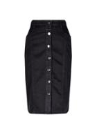 Dorothy Perkins Black Button Midi Skirt