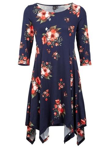 *izabel London Navy Hanky Hem Dress