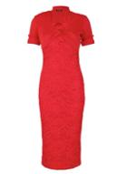 Dorothy Perkins *fever Fish Red Lace Bolero Dress