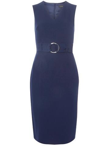 Dorothy Perkins Navy O-ring Belted Pencil Dress
