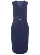 Dorothy Perkins Navy O-ring Belted Pencil Dress