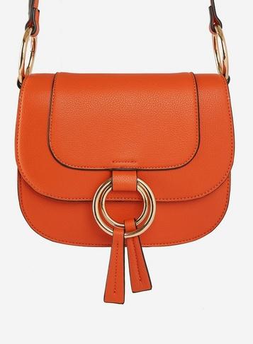 Dorothy Perkins Orange Ring Saddle Cross Body Bag