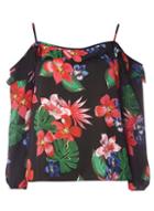 Dorothy Perkins Tropical Print Strappy Cold Shoulder Top