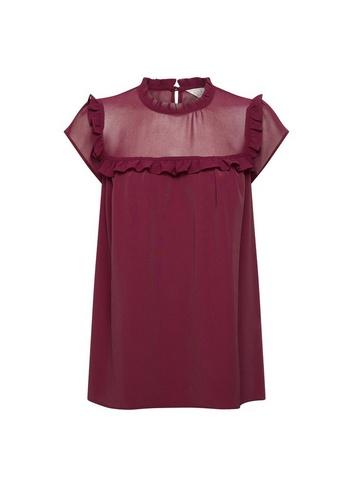 *billie & Blossom Mulberry Ruffle Shell Top